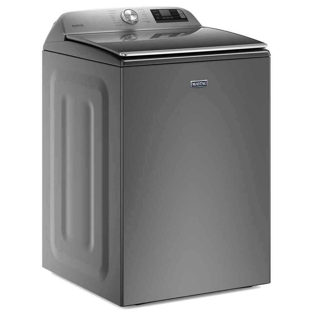 Maytag 5.3 Cu. Ft. Top Load Washer and 7.4 Cu. Ft. Electric Dryer Laundry Pair in Metallic Slate, , large