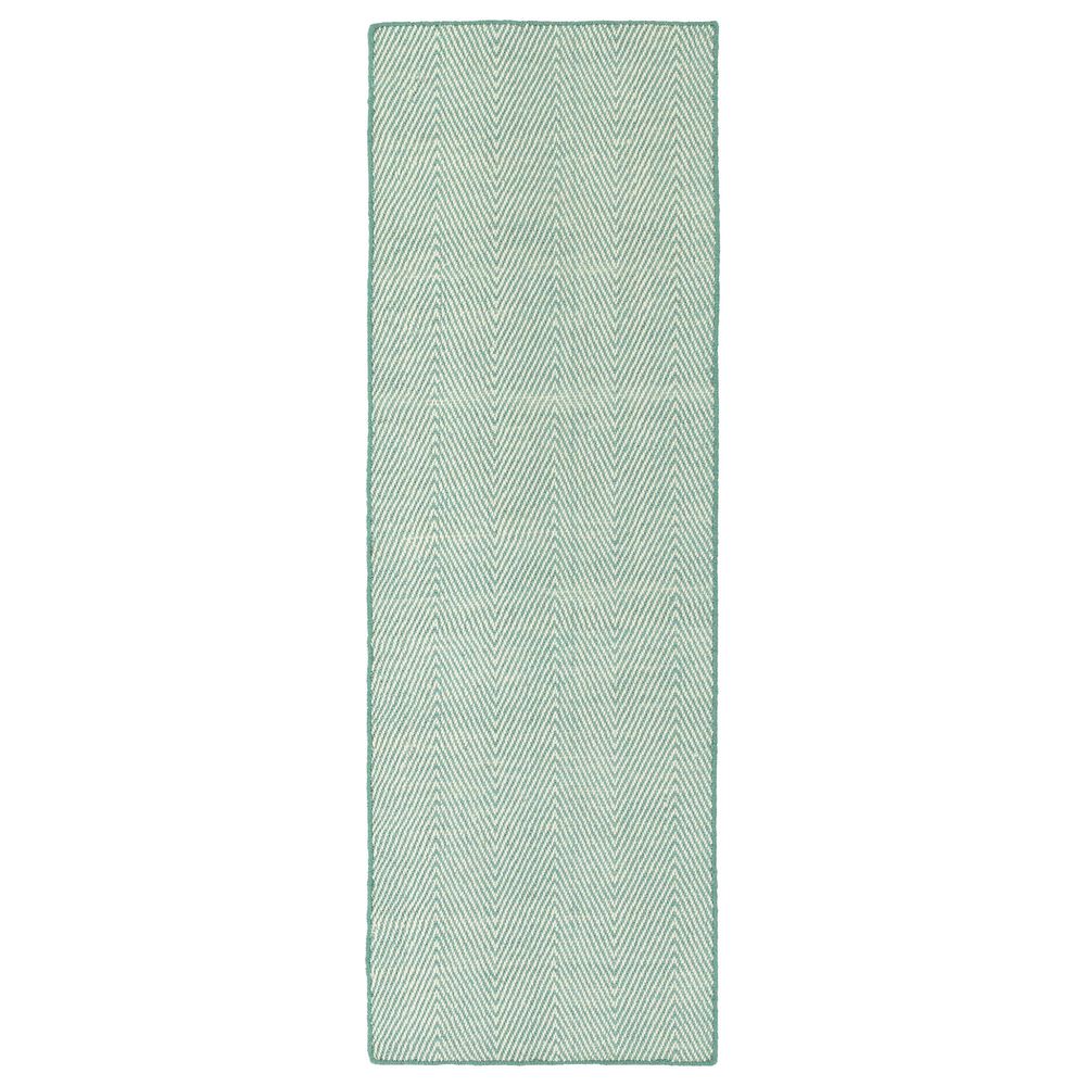 Kaleen Rugs Ziggy ZIG01-79 2" x 6" Light Blue and White Indoor/Outdoor Area Rug, , large