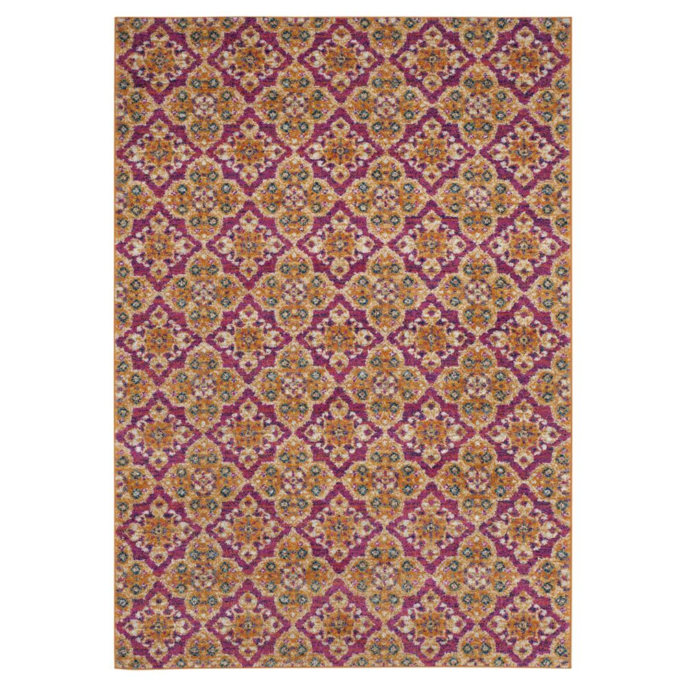 Safavieh Madison MAD605A 5"1" x 7"6" Fuchsia and Gold Area Rug, , large