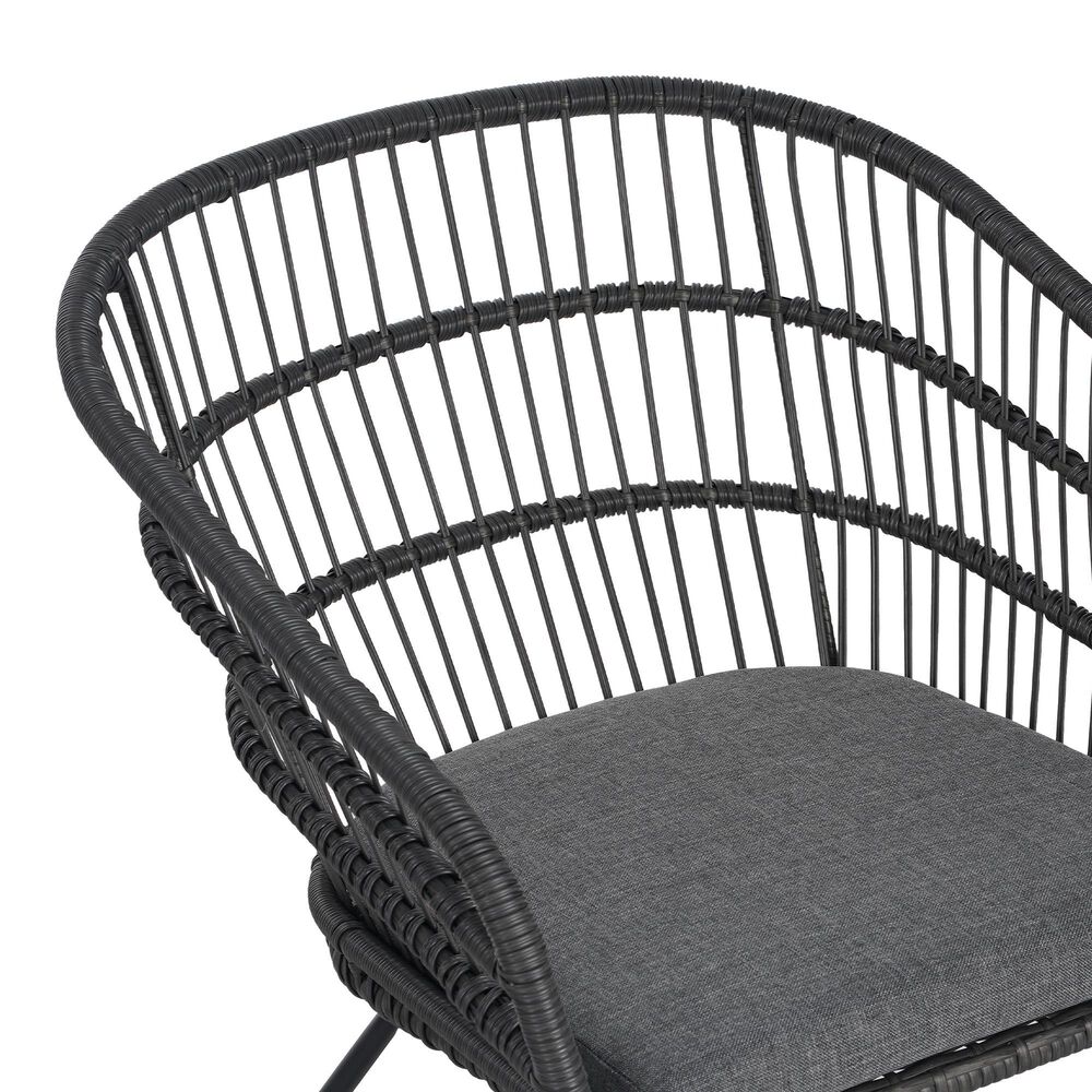 Hearth and Haven Terry Outdoor Dining Club Chair in Gray (Set of 2), , large