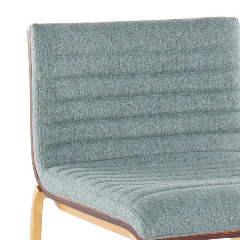 Lumisource Mason Mara Barstool with Green Cushion in Gold and Walnut &#40;Set of 2&#41;, , large