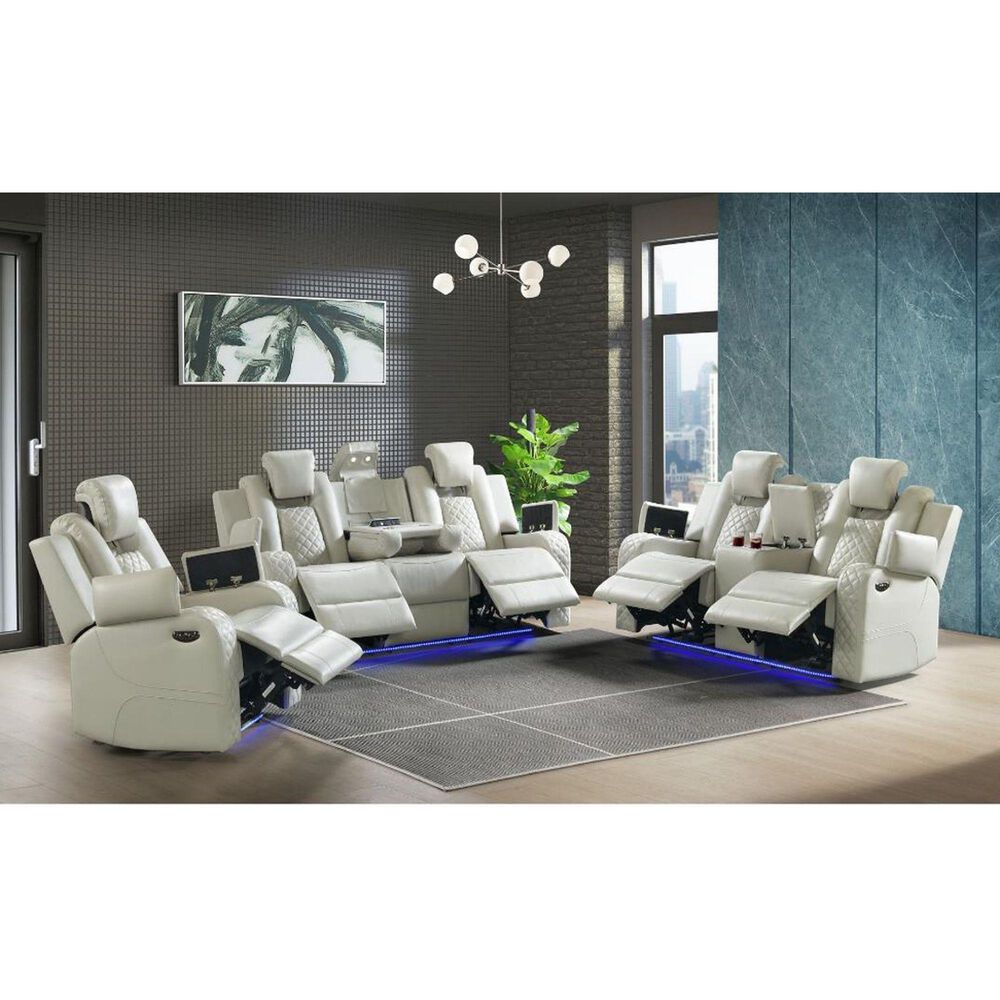 Mayberry Hill Carlo Power Motion Recliner with Power Headrest and LED in Pebble Oyster, , large