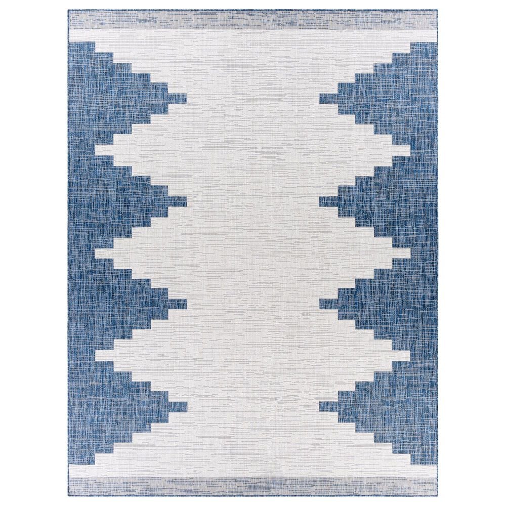 Surya Eagean EAG-2355 Dark Blue, Off-White, Navy and Pale Blue 4"3" x 5"11" Indoor/Outdoor Area Rug, , large