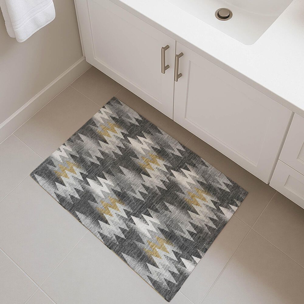 Dalyn Rug Company Soft Essentials Chevron Graphite 2'6" x 3'10" Area Rug, , large