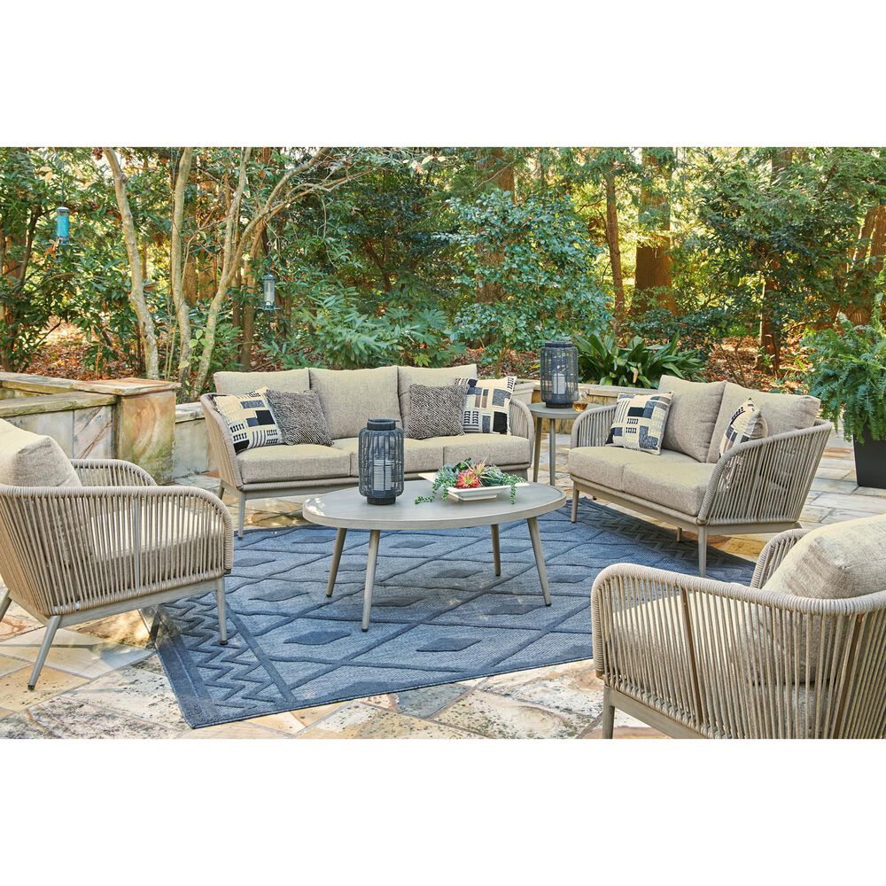 Ashley Swiss Valley Patio Lounge Chair in Beige &#40;Set of 2&#41;, , large