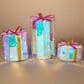 The Gerson Company 3-Piece USB Electric Lighted Holographic Gift Box Set in White, , large