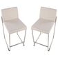 Lumisource Fuji High Back Counter Stool with Beige Fabric Cushion in Stainless Steel (Set of 2), , large