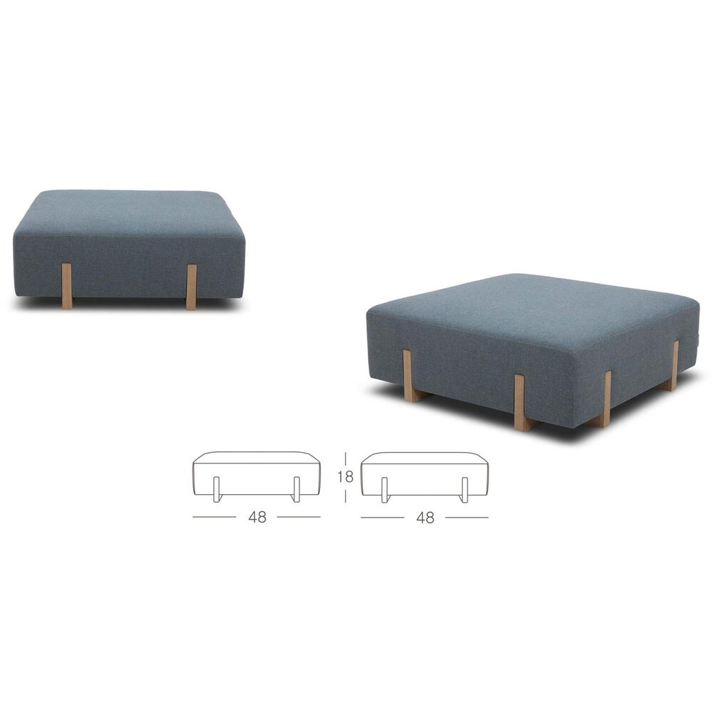 Kuka &#40;Hk&#41; Trade Co Lmt Motion Cocktail Ottoman in Marin Denim, , large