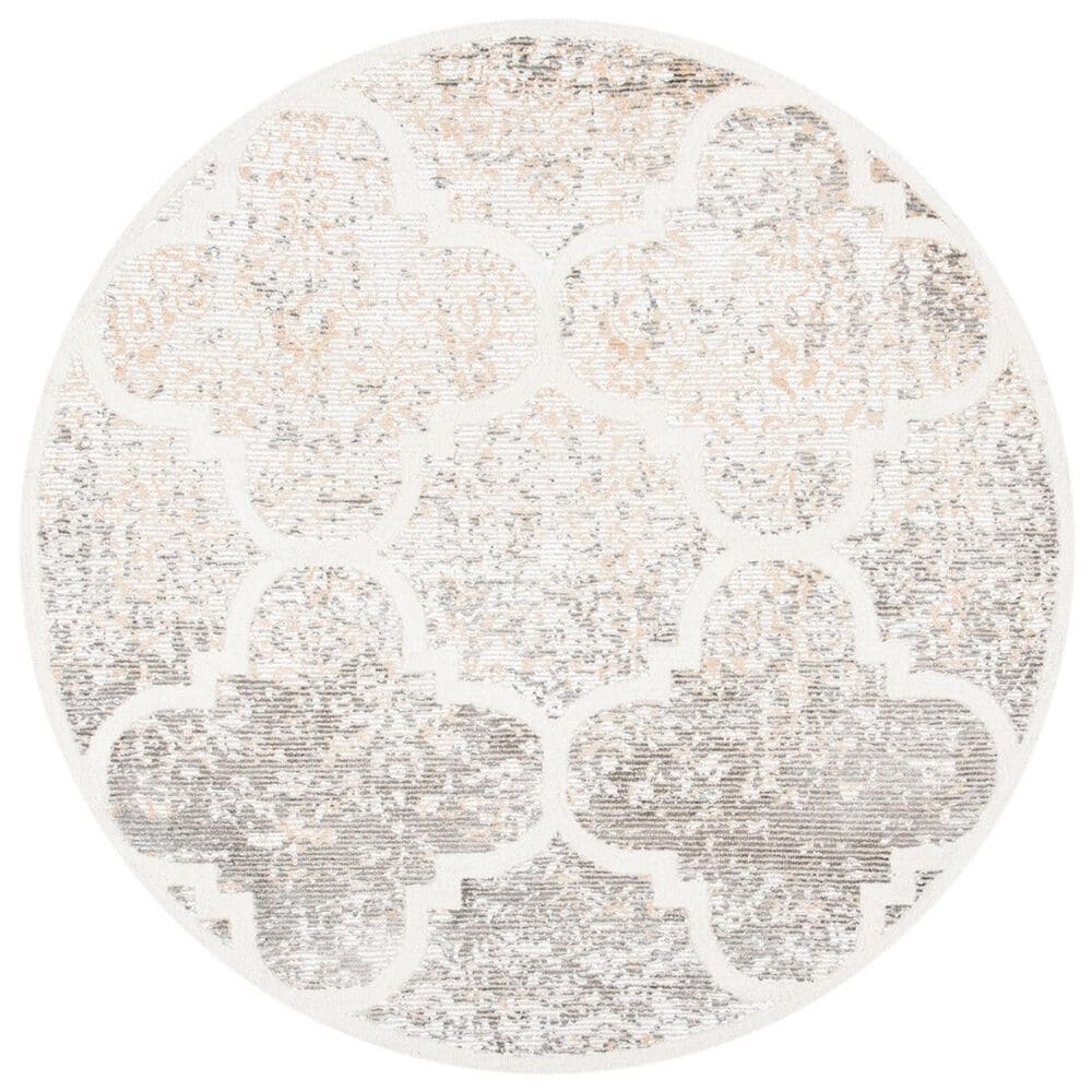 Safavieh Artistry ARR668D 7" Round Ivory and Gold Area Rug, , large