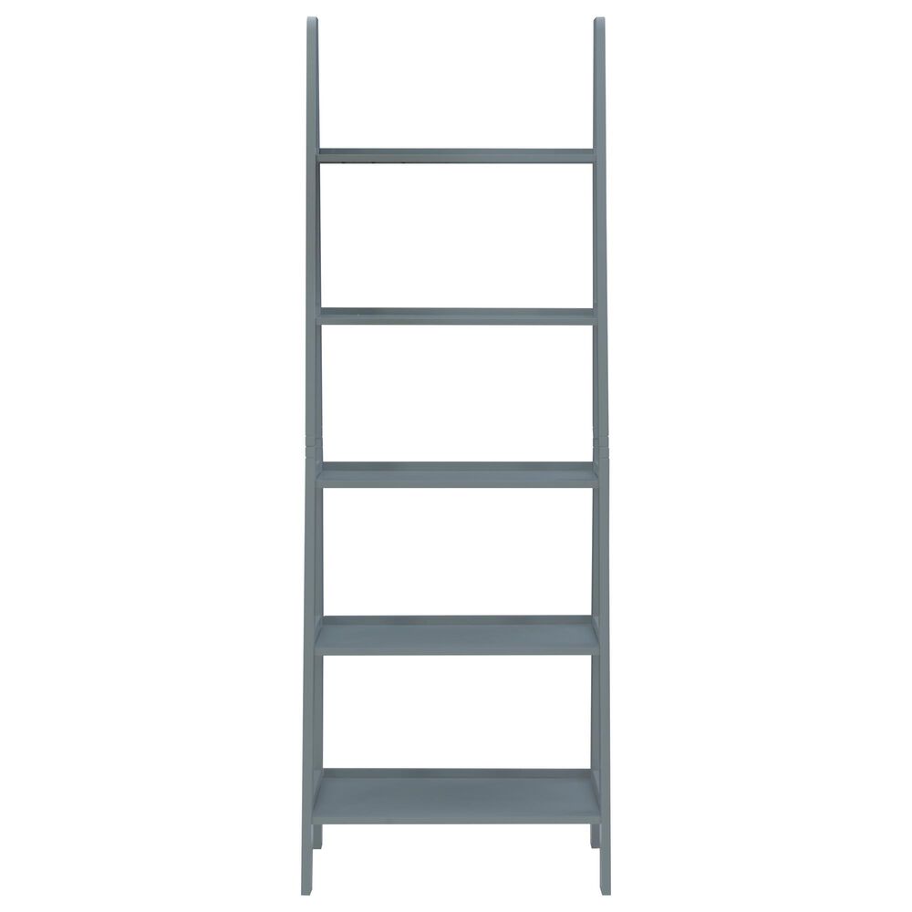 Linon Home Decor Acadia 5-Shelf Ladder Bookcase in Grey, , large
