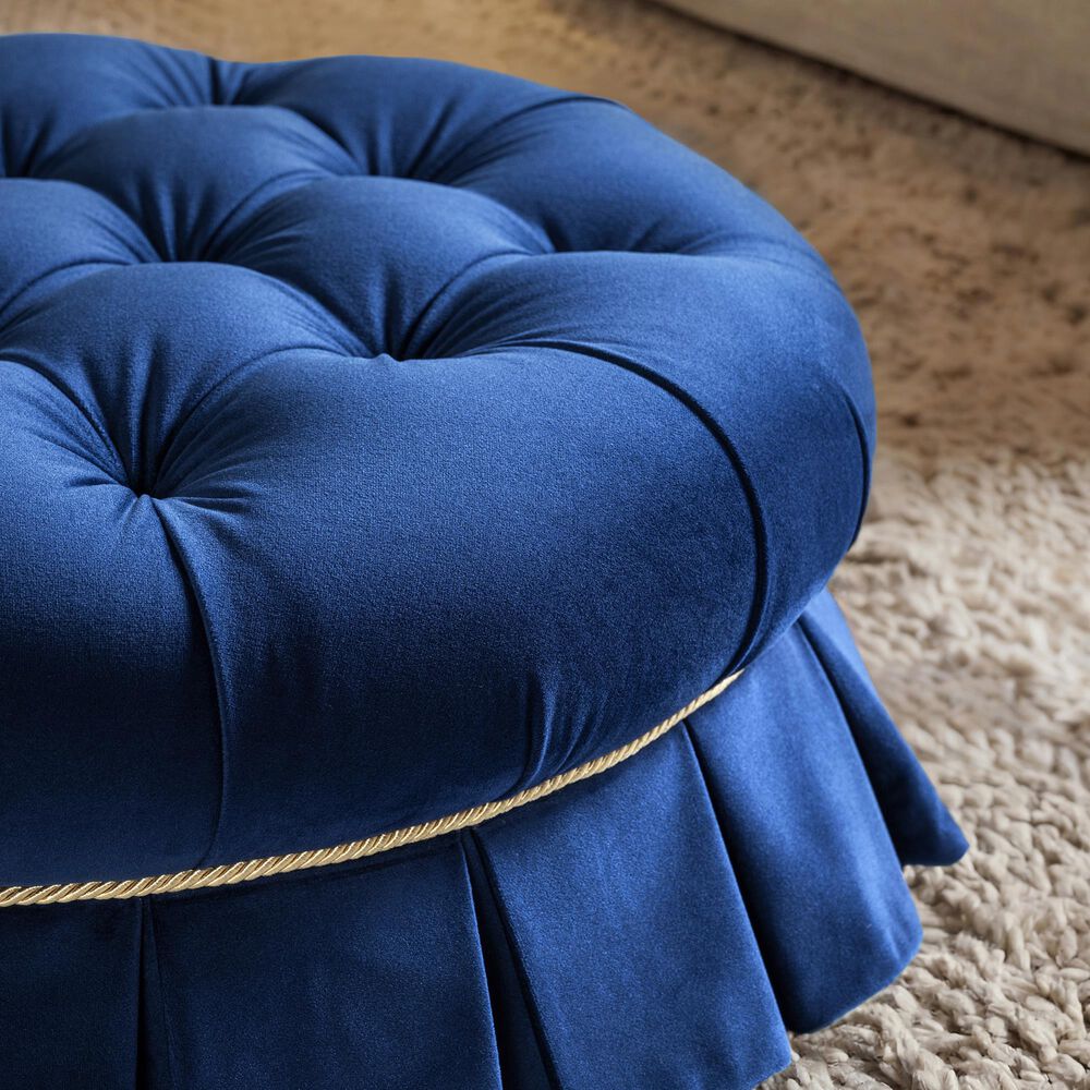 Jennifer Taylor Home Roquefort 24.5" Dog Sofa Bed with Box-Pleated Skirt in Navy Blue, , large