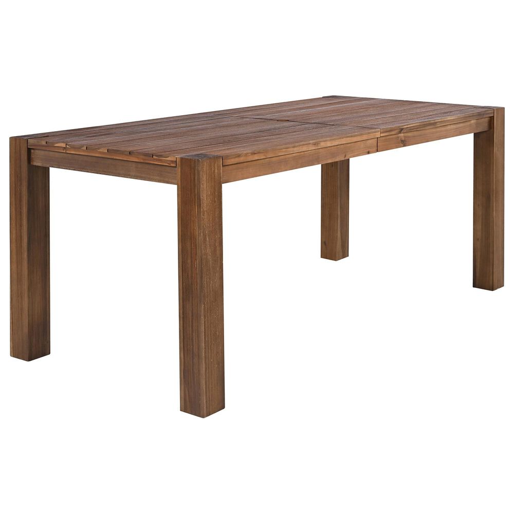HOMLUX 7-Piece Patio Dining Set with 69" Rectangular Mocha Table and Umbrella Hole in Beige, , large