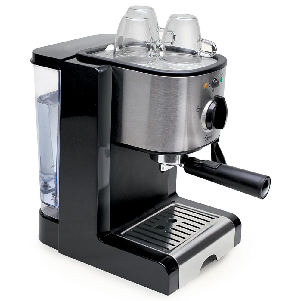 Jura 46 Oz EC100 Pump Espresso and Cappuccino Machine in Black and Stainless Steel, , large