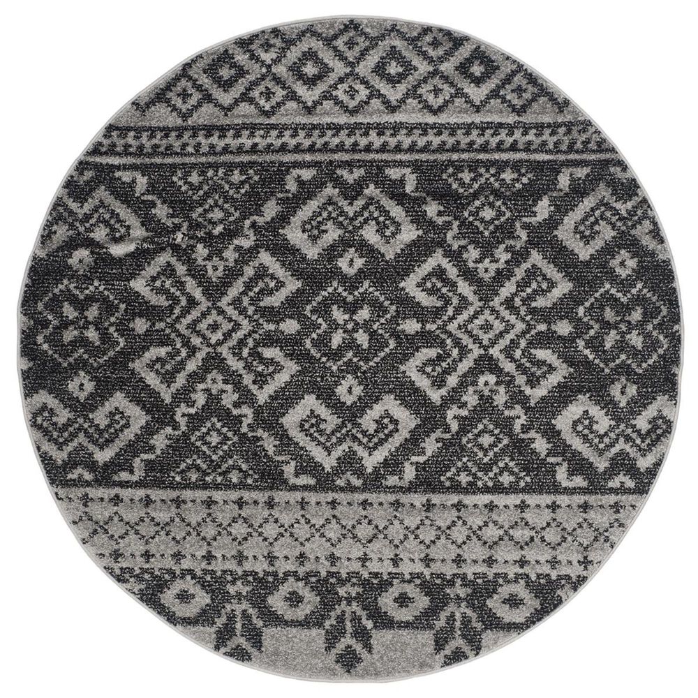 Safavieh Adirondack ADR107A-6R 6&#39; x 6&#39;  Silver/Black Round Rug, , large