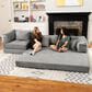 Jaxx Unsofa Stationary Sofa in Elephant Dark Grey Velvet, , large