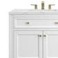 James Martin Vanities Chicago 36" Single Bathroom Vanity in Glossy White with 3 cm Ethereal Noctis Quartz Top and Rectangular Sink, , large