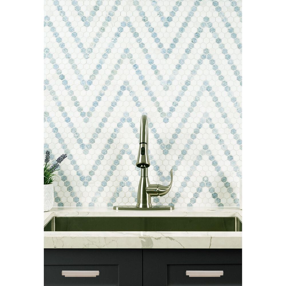 MS International Azula Sazi 1&quot; Hexagon on 11&quot; x 14&quot; Marble Mosaic Sheet, , large