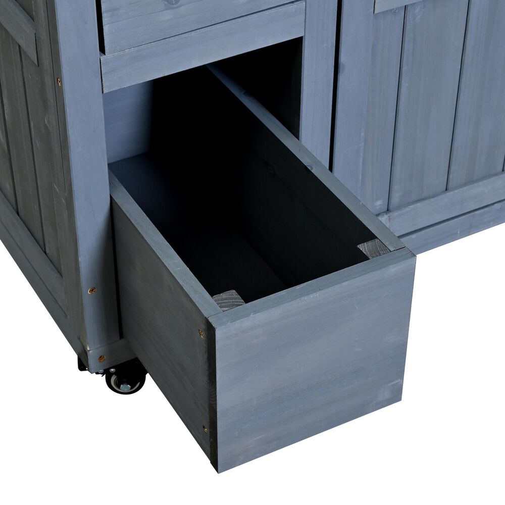 HOMLUX 41.9" Outdoor Extendable Kitchen Island in Gray, , large
