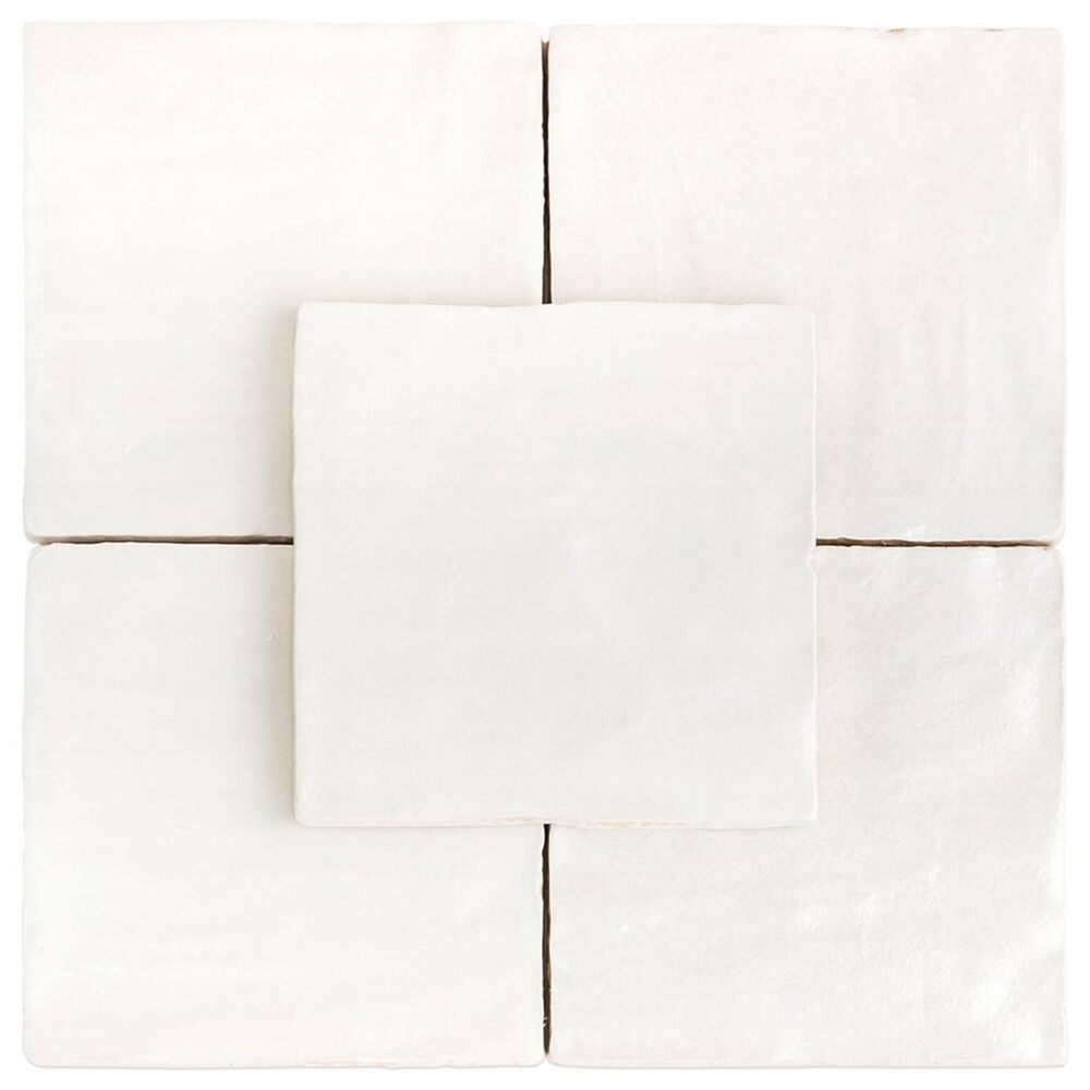 Soho Studio Myorka White 4&quot; x 4&quot; Ceramic Tile, , large