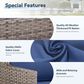 Hearth and Haven Outdoor Sofa with T-back Cushions and Gray Wicker in Blue, , large