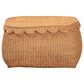Baxton Studio Ayleen Large Basket with Scalloped Lid in Light Honey, , large