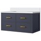 Lexora Home Castor 36" Single Bathroom Vanity in Blue with 2 cm White Cultured Marble Top and Rectangular Sink, , large