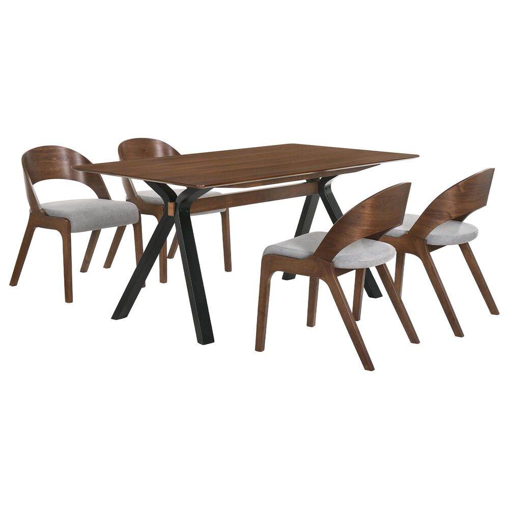 Blue River Laredo and Polly 5-Piece Dining Set in Walnut and Black, , large