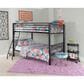 Linon Home Decor Heavy Full Over Full Bunk Bed in Black, , large