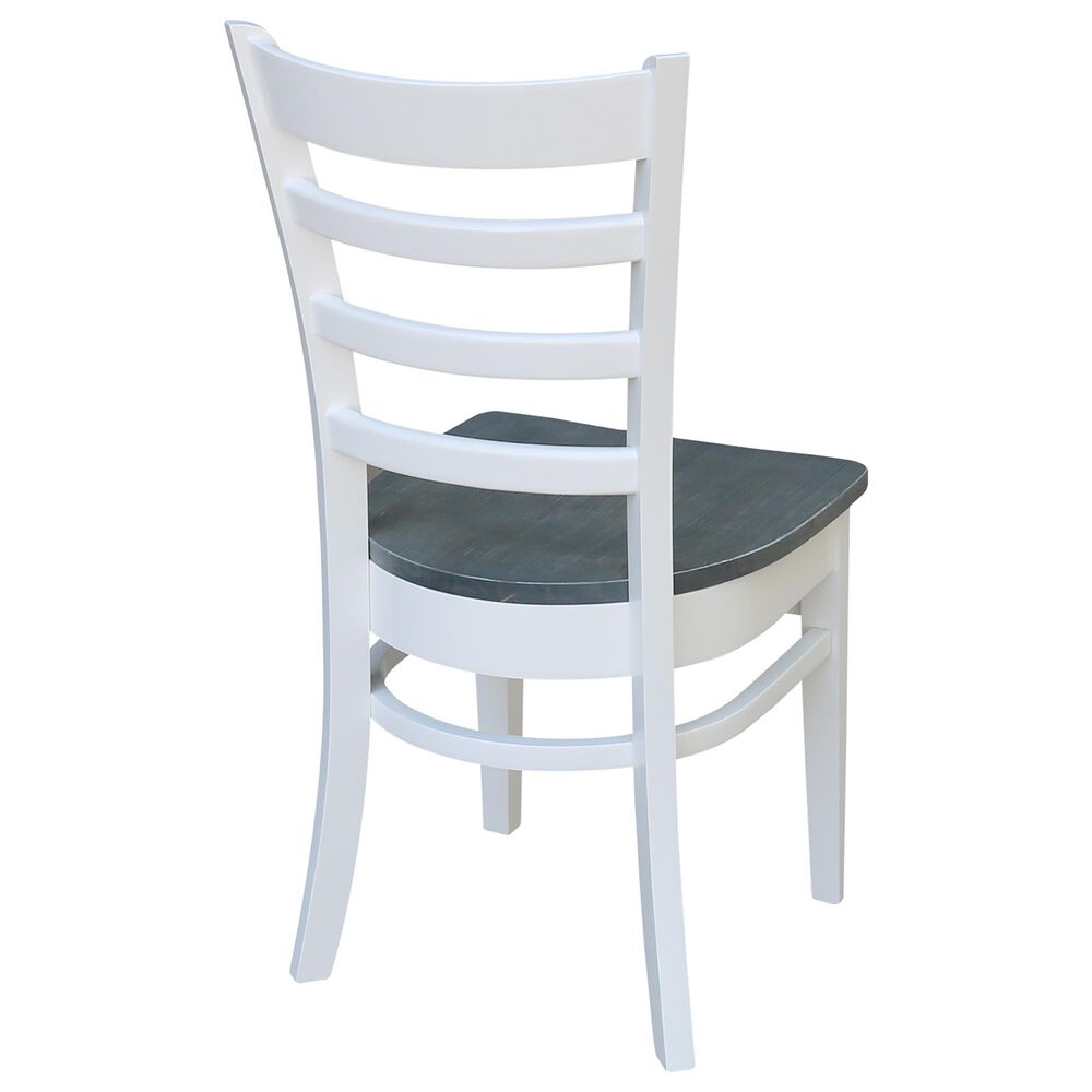 International Concepts Modern Farmhouse Solid Wood Emily 3-Piece Dining Set in White/Heather Gray, , large