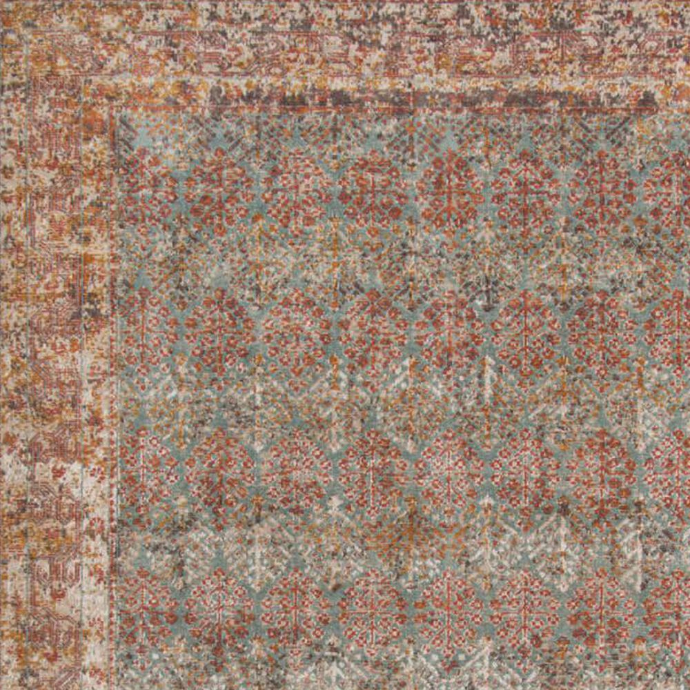 Amer Rugs Eternal 2&#39;2&quot; x 3&#39; Sea Blue and Rust Area Rug, , large