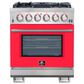 Forno Capriasca 30" Freestanding Gas Range in Red and Stainless Steel, , large