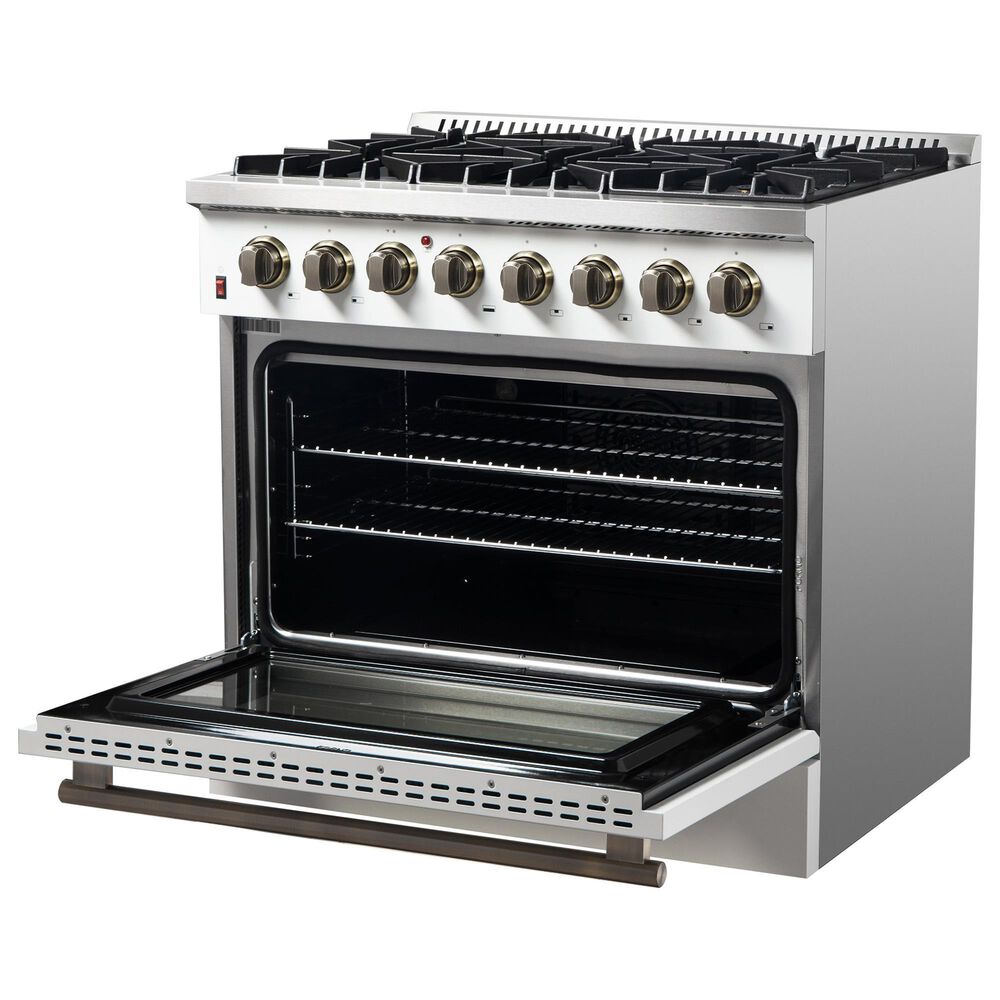 Forno Galiano 36" Freestanding Dual Fuel Range in White, , large