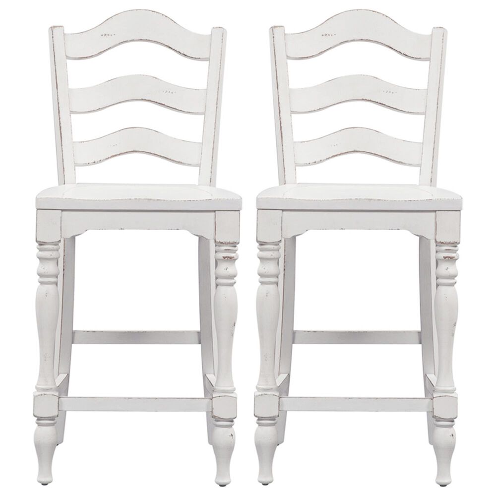 Belle Furnishings Magnolia Manor Counter Chair in White &#40;Set of 2&#41;, , large