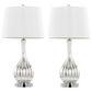 LumiSource Jenny Glass Table Lamp in Silver Crackle and Chrome (Set of 2), , large