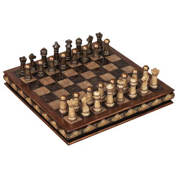 Maple and Jade 3" x 10" Chess Game Set in Brown, Bronze and Silver, , large