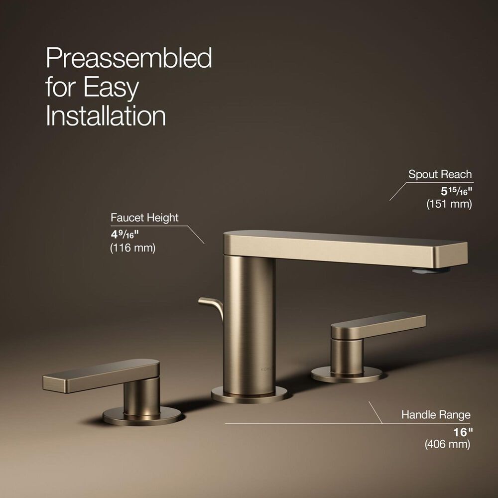 Kohler Composed Widespread Bathroom Sink Faucet in Vibrant Brushed Bronze, , large