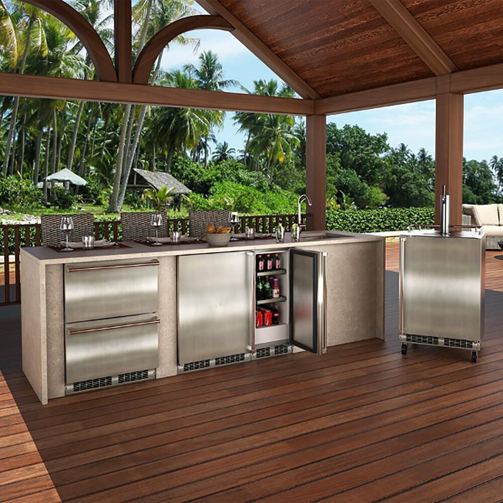 Marvel 5.3 Cu. Ft. 24&quot; Outdoor Built-In High-Capacity Refrigerator in Stainless Steel, , large