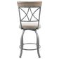 Linon Home Decor Hamilton Swivel Counter Stool in Pewter and Grey Wash, , large