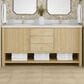 James Martin Vanities Marigot Single 72" Double Vanity in Sun-washed Oak with Single Hole 3 cm White Zeus Quartz Top & Backsplash, , large
