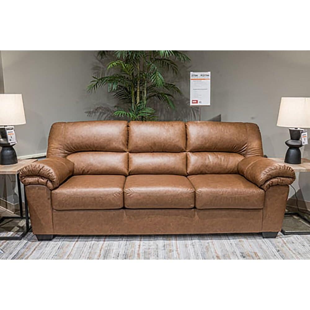 Ashley WillowBend Stationary Sofa in Caramel, , large