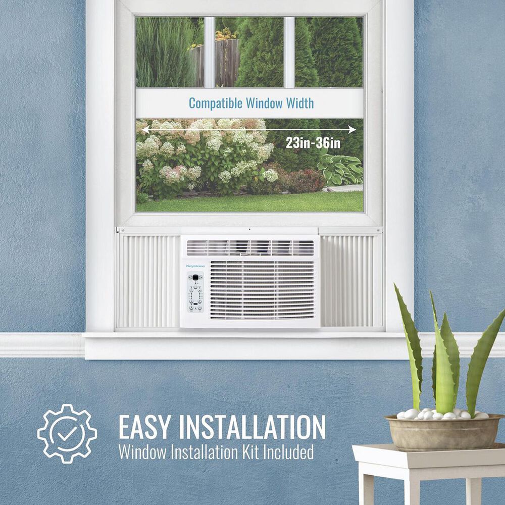 Keystone 10000 BTU Window-Mounted Air Conditioner with Follow Me LCD Remote Control in White, , large
