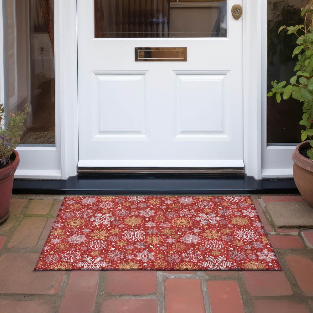 Dalyn Rug Company Wonderland WN31 1&#39;8&quot; x 2&#39;6&quot; Red Indoor/Outdoor Area Rug, , large