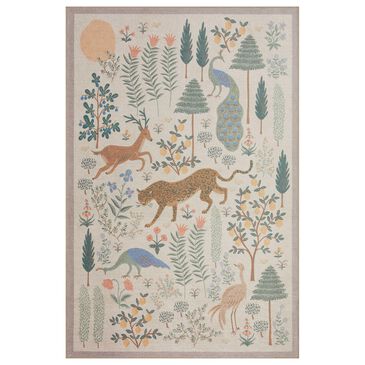 Rifle Paper Co. Menagerie  5" x 7"6" Cream Area Rug, , large