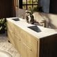 Lexora Home Lafarre 72" Double Bathroom Vanity in Rustic Acacia with 2 cm White Quartz Top and Rectangular Sinks, , large