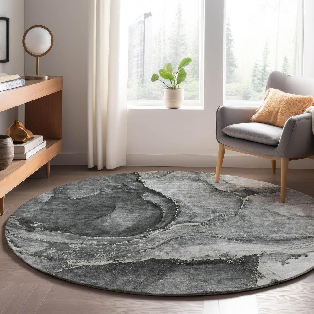 Dalyn Rug Company Odyssey Charcoal 8' Round Area Rug, , large
