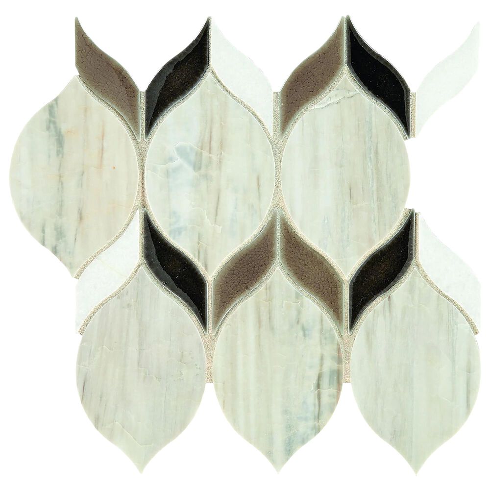 Dal-Tile Fonte Pier White Blend 6" x 12" Natural Stone Mosaic Sheet, , large