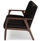Baxton Studio Nikko Stationary Sofa in Dark Brown, , large