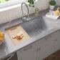 MS International Single Bowl 16-Gauge Handcrafted Workstation Kitchen Sink in Stainless Steel, , large