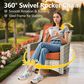 HOMLUX 3-Piece Outdoor Swivel Rocking Chair Set and Side Table in Orange, , large