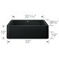 Blanco Ikon 33" Apron Single Bowl Farmhouse Sink in Coal Black, , large
